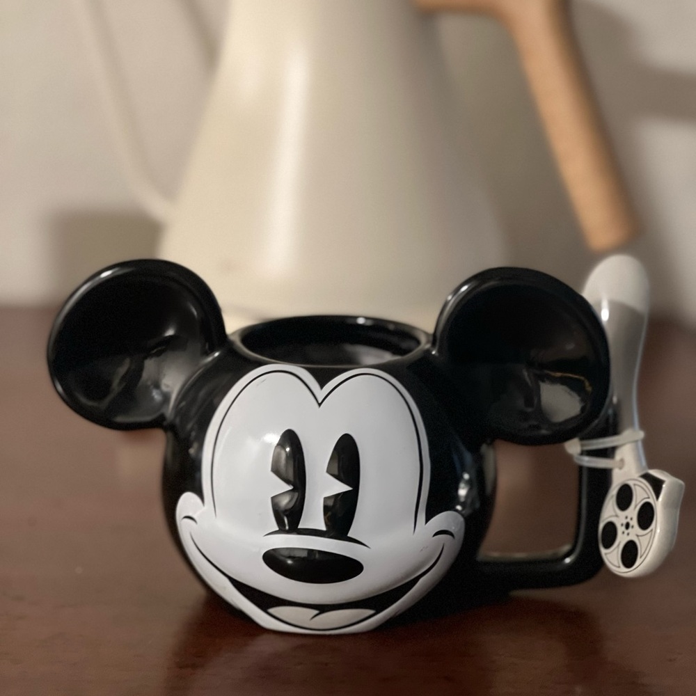 Disney Black and White Mug with Spoon